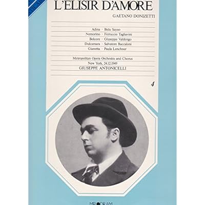 G.Donizetti: L&acute;Elisir D&acute;Amore Live new York 24.12.1949 mit B.Sayo - F.Tagliavini - S.Baccaloni - G. Valdengo 2 Lps