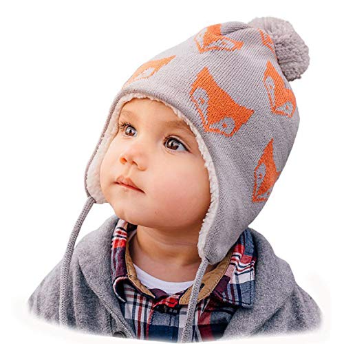 JAN & JUL Baby Toddler Kids Fall Winter Ear-Flap Beanie Hat (M: 6-24 Months, Fox)