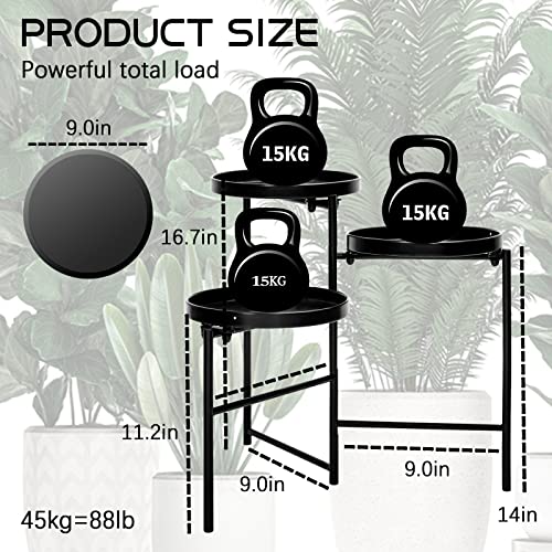 Capbias Metal Plant/Flower Stand Indoor Or Outdoor, 3 Tier Tall Plant Stand Shelf Holds 3-Flower Pot For Patio Garden, Living Room And Corner Balcony (Black,1Pack) #TOP1
