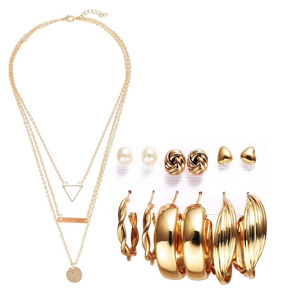 YouBella Fashion Jewellery Gold Plated Necklace and Earrings Combo Jewellery Set for Girls and Women (Gold) YouBella Fashion Jewellery Gold Plated Necklace and Earrings Combo Jewellery Set for Girls and Women (Gold)