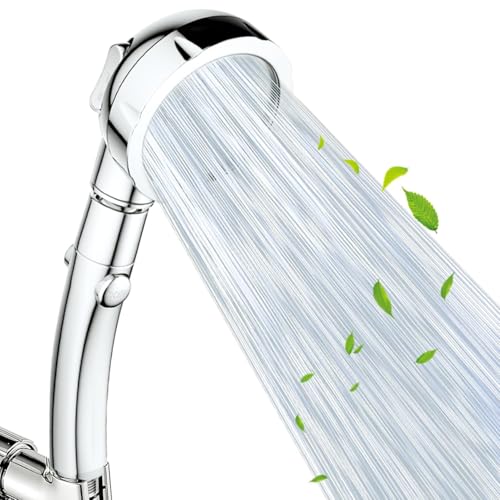 Nosame High Pressure Shower Head, 360° Rotating 4 Spray Settings Water Saving Powerful Handheld Showerhead with On Off Switch for Dry Hair, Skin