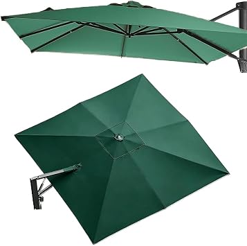 8x8 Square Patio Umbrella Canopy 8 Ribs Cantilever Umbrella Top Cover, Yard Market Offset Parasol Cloth Replacement Fabric Anti-UVGreen,2.5x2.5m8x8 Single top