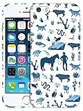 Glisten - iPhone 5 Case, iPhone 5s Case, iPhone SE 1st Gen Case - Wild West Desert Animal Pattern Printed Cute, Slim Plastic Snap on Designer Back Phone CasE for iPhone 5s / 5 / SE 2016. White