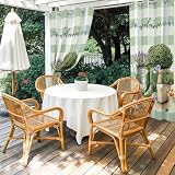 EZON-CH Pastoral Waterproof Outdoor Curtains for Patio...