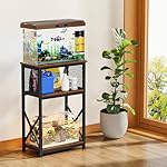 Snughome 10 Gallon Aquarium Stand with Storage, 3 Tier Heavy Metal Fish Tank Stand Shelf 20.47" x 11.42" x 30.91", Rustic Brown - Image 4