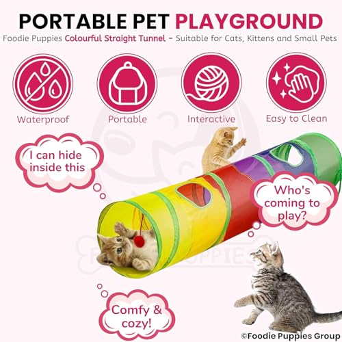 Image of Foodie Puppies Cat Toys Cat Tunnel Pet Tube Collapsible Play Toy Indoor Outdoor Kitty Puppy for Puzzle Exercising Hiding Training Toy | Cats, Kittens, Rabbits, Guinea Pigs & Puppies (Straight Tunnel)