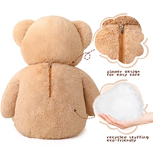 Tezituor Giant Teddy Bear Stuffed Animal 47Inch, Big Stuffed Bear Plush For Kids Adult Girlfriend, Large Teddy Bears Plush Gift For Christmas Valentine's Day Birthday Baby Shower,Tan #TOP3