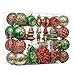 Valery Madelyn 108ct Country Road Shatterproof Christmas Ball Ornaments Decoration Red Green and Gold,2.76Inch-6.89Inch,Themed with Tree Skirt(Not Included)