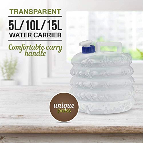 FOXNSK Collapsible Water Container, 5L 10L 15L Portable Folding Water Carrier with Tap, BPA Free Water Carrier Tanks - Image 2