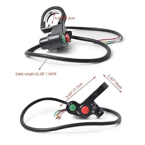 Miniatura 6 de 0011 Interruptor de luz de motocicleta con señal de giro para faros delanteros Función de bocina para bicicletas eléctricas, scooters, ciclomotores,