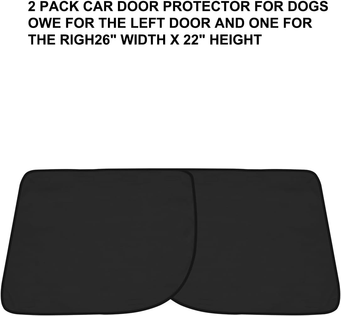 2 Pcs Car Door Protector for Dogs Waterproof Anti Scratch Pet Car Door Cover Protector Vehicle Door Guards Fits Sedans and SUVs Pet Travel （2 Pack） (Black)