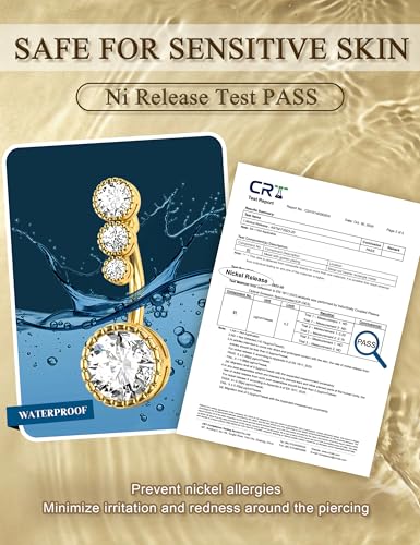 Image of 9 Pcs Belly Button Ring - Surgical Stainless Steel CZ Belly Rings Clicker Belly Piercings for Women Navel Piercing Jewelry Pack