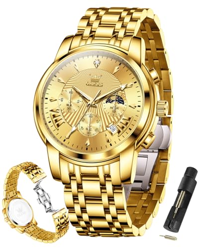 Image of OLEVS Watch for Men Original Chronograph Analog Quartz Waterproof Watch Luxury Premium Businesse Diamond Mens Dress Watches
