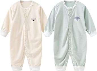 Chamie 2-Pack Footless Newborn Baby Cotton Long Sleeve Pajamas for Baby Boys and Girls, 3-24 Months