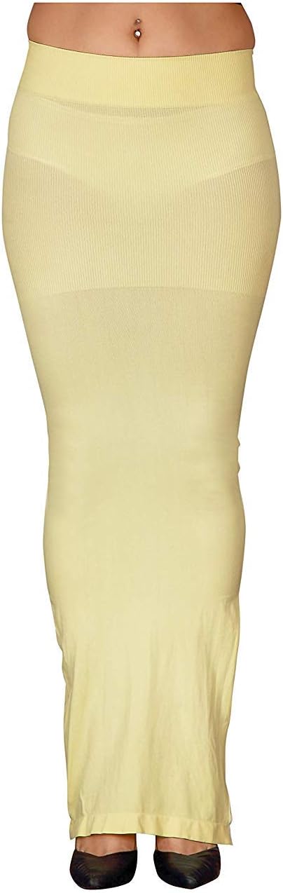 HOPZ Women Beige Color Microfiber Fabric Saree Shapewear S Size