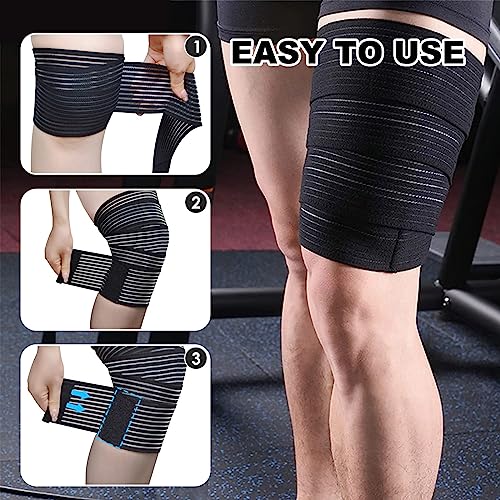 Image of TIMA Elastic Knee Compression Bandage Wraps - Knee Support Straps for Legs, Thighs, Hamstrings Ankle & Elbow Joints Reduce Swelling, Lymphatic Relief & Knee Replacement Surgery Elastic Bandage