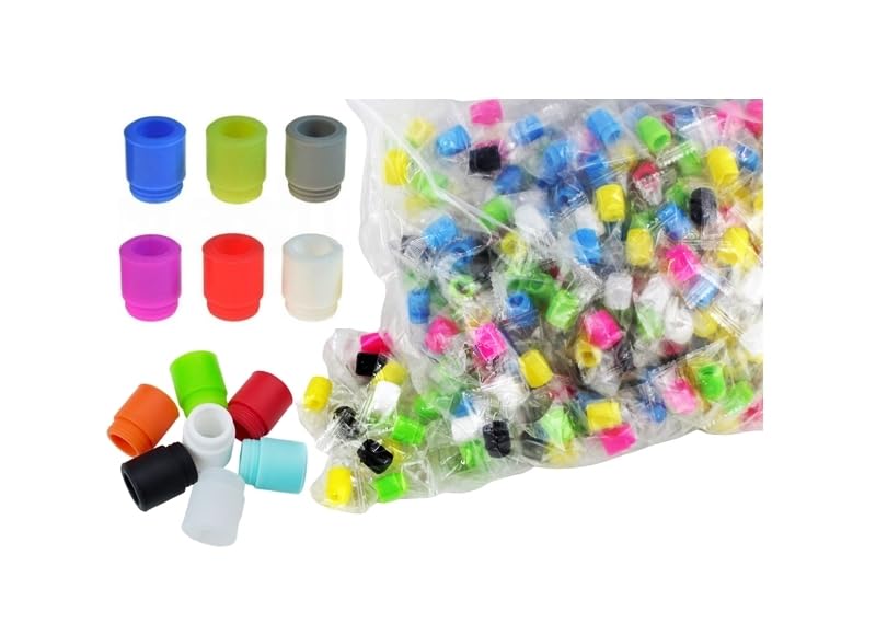 Tester Tips Silicone Mouthpiece 100 Pieces - Colorful Silicone Tips