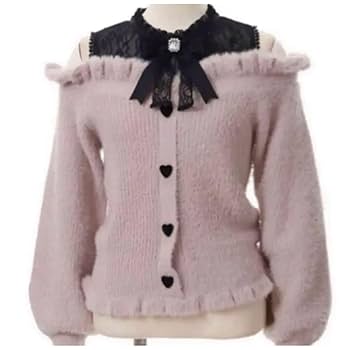 Amazon.co.jp: LIZLISA リズリサ レイヤード風肩あきニット