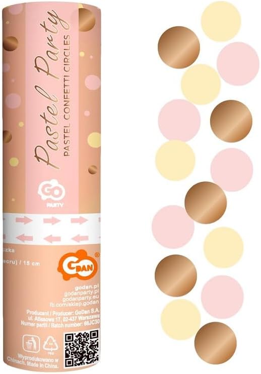 Confetti cannon pink rose gold cream