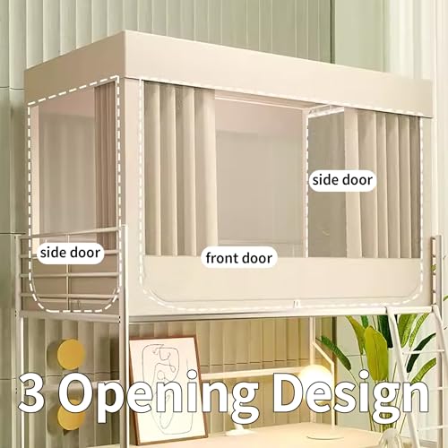 Dosel de cama individual con 4 postes esquineros para literas 2