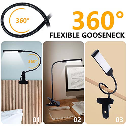 Clip On Light Dimmable Reading Light 80 Led, 3 Color Temperature+10 Brightness Level Night Light With Usb Port, Portable Book Lamp With Flexible Neck For Headboard Desk Computer Working Writing #TOP3