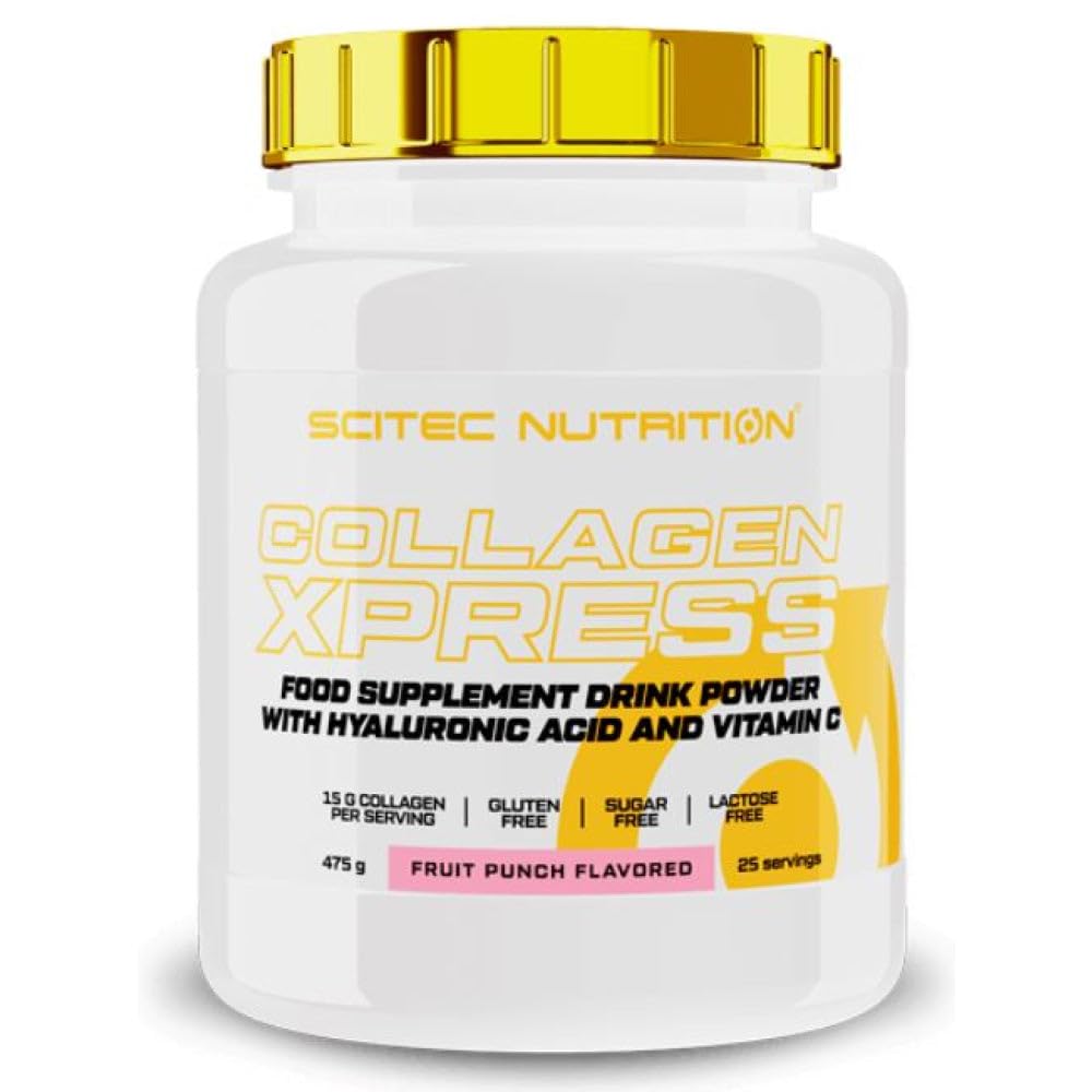 Scitec Nutrition Collagen Xpress – 15g Collagen per Dose – Gluten-Free, Sugar-Free Lactose-Free – with Vitamin C & Hyaluronic Acid, 475 g, Fruit Punch