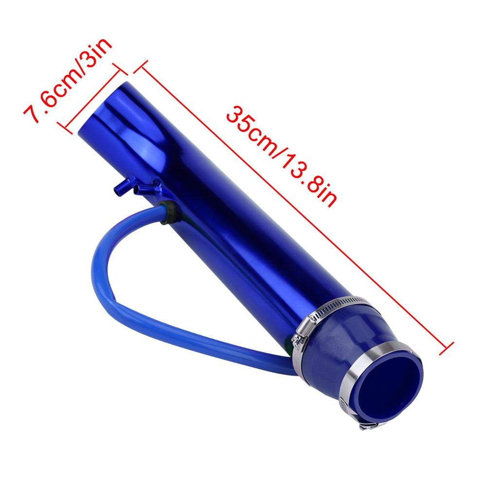 OUKENS Tubo di aspirazione dell'aria fredda, universale 76 mm Kit di tubi per filtri di aspirazione in alluminio per autoveicoli Per sistemi di aspirazione modificati per veicoli(blu)