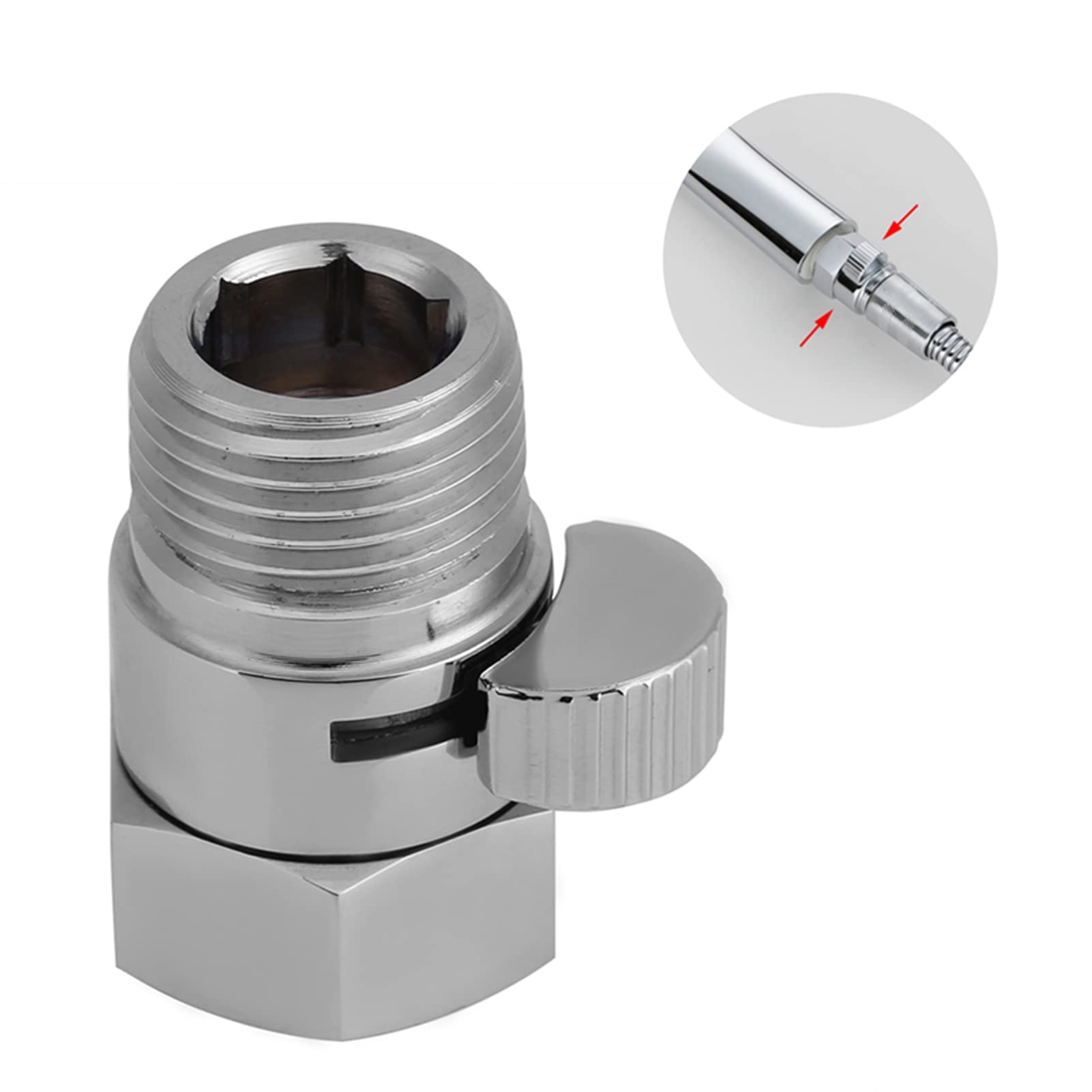 Hibbent All Etal 1 Pack Shower Head Flow Control Valve, G1/2 Brass Shut-off Valve With Etal