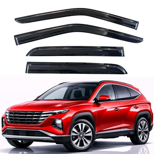 Image of KPY Rain Guards Fit for 2022-2026 Hyundai Tucson, Out-Channel Window Visors Vent Wind Deflectors 4PC, Car Accessories for 22-26 Tucson