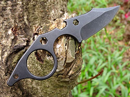 Canku C021 Fixed Blade Knives D2 Blade, Stainless Steel Handle With K Sheath And Adjustable Necklace Karambit Knife For Outdoor Hunting Camping Hiking Tools (Black) #TOP1