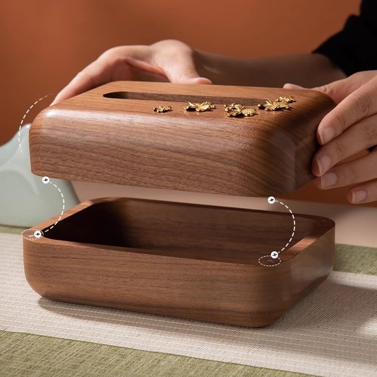 Copertura per fazzoletti in legno massiccio, per soggiorno, tavolino, tavolo da pranzo, superficie, per la casa, portatovaglioli per ristoranti (A)