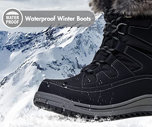 Vepose Women's 966 Snow Boots For Women Waterproof, Mid Calf Outdoor Boot With Warmly Plush Black Size 8.5(Cjy966 Black 08.5) #TOP1