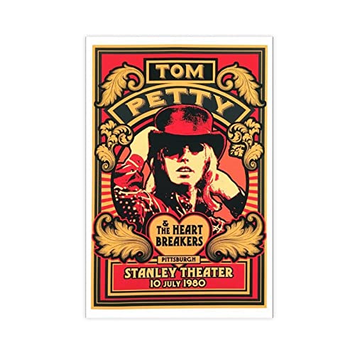 Tom Petty Toile murale rétro classique avec couverture de chanteur, décoration murale pour salon, chambre à coucher, sans cadre : 30 x 45 cm - Les Beatles, Paul McCartney, John Lennon, RIngo Starr, George Harrison Tom Petty Toile murale rétro classique avec couverture de chanteur, décoration murale pour salon, chambre à coucher, sans cadre : 30 x 45 cm
