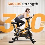OWLSKY Exercise Bike with APP, Magnetic Resistance Indoor Cycling Bike, 300 lbs Capacity Quiet Stationary Bike for Home Gym Cardio Workout, Adjustable Seat & Tablet Holder - Image 4