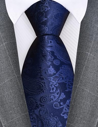 Image of GUSLESON 3.15 inch(8cm) Fashion Paisley Ties Mens Woven Jacquard Necktie for Wedding
