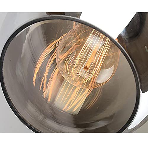 Luz de la granja colgante de vidrio industrial con tres focos de techo 3