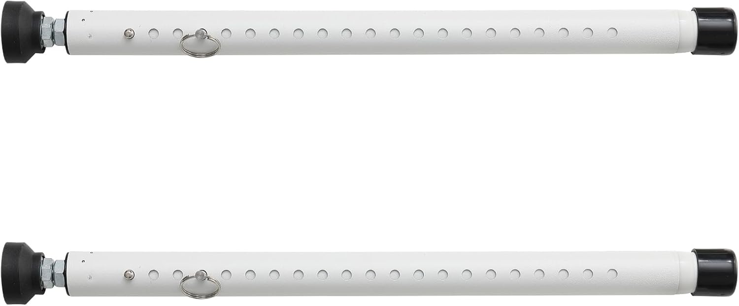 2pcs Sliding Door Security Bar, Adjustable Window Security Locks with Rubber Tips 17-50inch, Patio Door Security Lock Black for Home Apartment, White