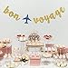 RoadSea Bon Voyage Banner - Travel Theme Party Bunting Supplies - Job Change - Retirement - Moving - Farewell Party Decorations - Gold Glitter