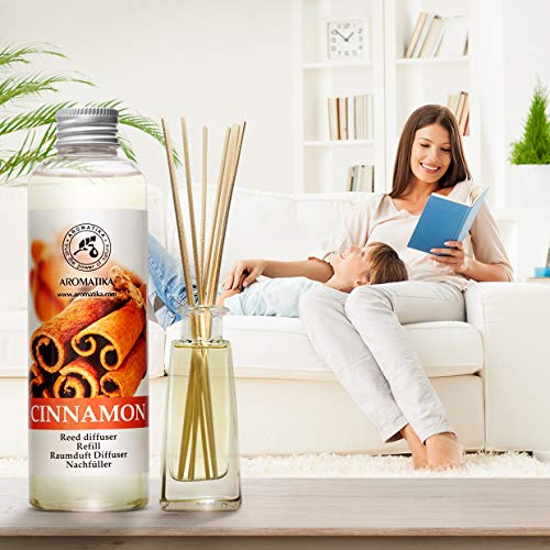 Cinnamon Reed Diffuser Refill With Natural Essential Cinnamon Oil 6.8 Fl Oz - Fresh & Long Lasting Fragrance - Reed Diffuser Oil Refill For Aromatherapy - Home - Fitness - Boutique #TOP4