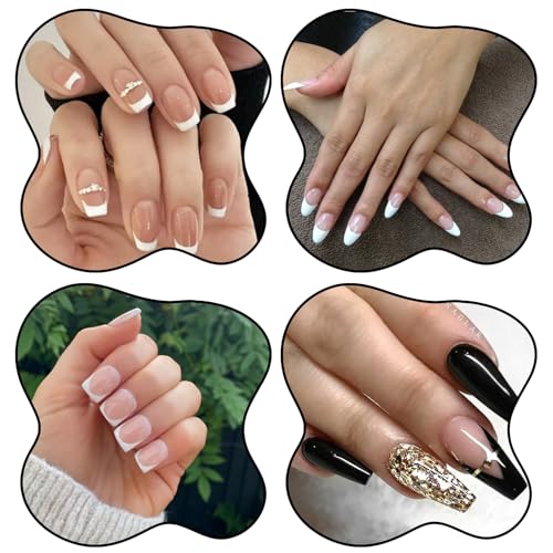 Qianyu 36 arkuszy, 1158 szt. francuskich naklejek do manicure, 17 wzorów, samoprzylepne naklejki na paznokcie do dekoracji paznokci DIY szablon