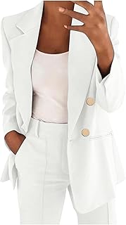 Longblazer Pieces Blazer - Chaqueta de traje para mujer, talla grande, color verde, chaqueta deportiva, monocolor, elegante, chaqueta de entretiempo, chaqueta de negocios, con botones, holgada