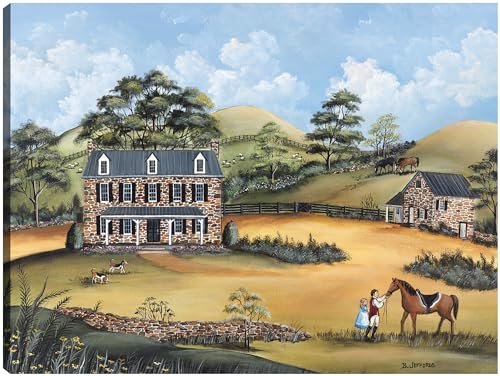 Fine Art Canvas J538 Canvas Wall Decor by Artist Barbara Jeffords for Living Room, Bedroom, Bathroom, Kitchen, Office, Bar, Dining & Guest Room - Ready to Hang - 16 in x 12 in