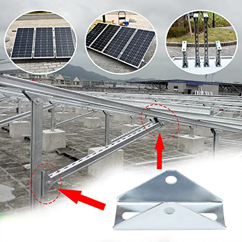 4 Pcs Adjustable Angle Solar Panel Tilt Mount Bracket for 1-5/8\" Strut Channel, Pivot Holes Accept 1/2\" Bolt - Thumbnail 4
