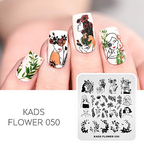 Kads 5Pcs Nail Stamp Plates Set Nails Art Stamping Plate Leaves Flowers Animal Nail Plate Template Image Plate #TOP5