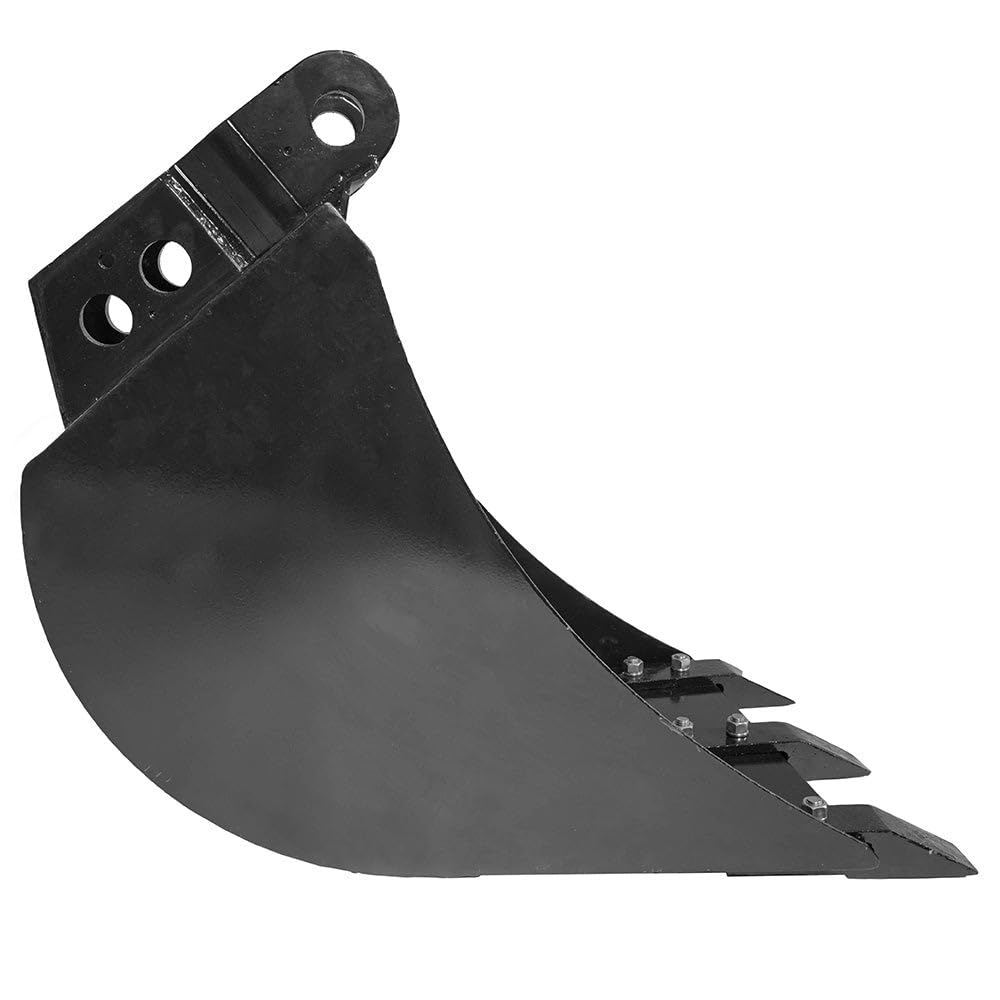 Titan Attachments 16" Front Hoe & Backhoe Bucket, Strong Replaceable Carbon Steel Teeth, Hydraulic Tilt Bucket, Excavator Attachment for Front Hoe & Backhoe Excavators, Skid Steer & Loader Accessory