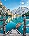 Produktbild CaptainCrafts Neue DIY Ölgemälde Malen nach Zahlen Erwachsene Kit 16x20 Zoll für Anfänger Kinder, kreative Digitale Leinen Leinwand - Berg Grün Fluss Aussicht (Ohne Rahmen)