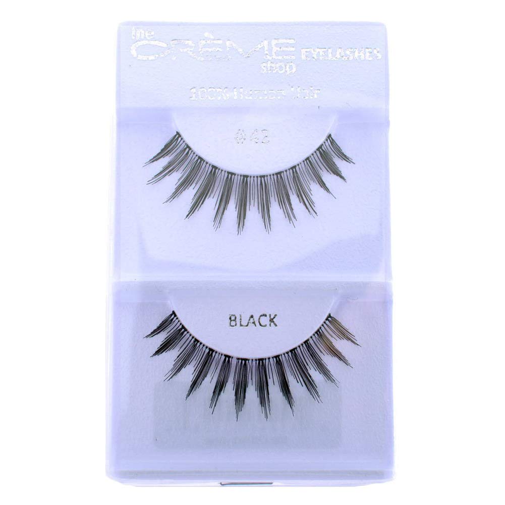 12 Pairs Crème 100% Human Hair Natural False Eyelash Extensions #42