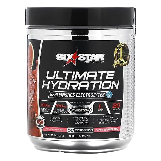 Electrolyte Powder | Six Star Ultimate Hydration Powder | Replenish Electrolytes | Post Workout Recovery Drink | Electrolyte Supplement Hydration Powder | Sports Nutrition, Watermelon (50 Servings)