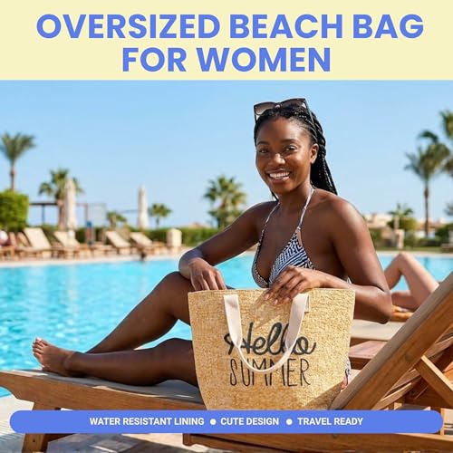 Bolso de playa Funky Junque de paja para mujer miniatura 3