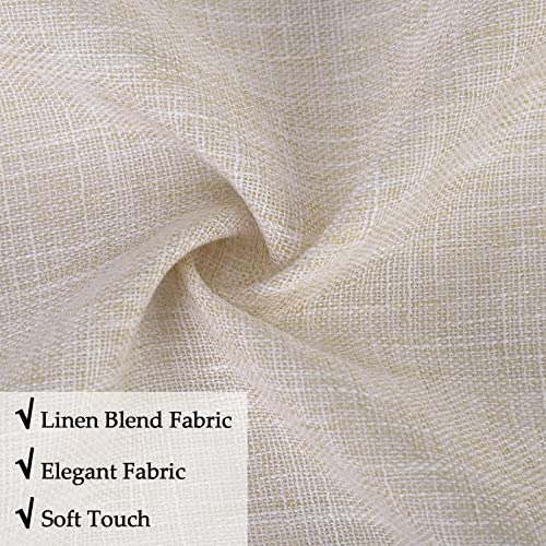 Caremee Semi Sheer Window Valance Linen Textured Window Valance Pom Pom Decor Window Valance Rod Pocket Light Filtering Short Small Valance For Window Basement, 54 X 15 Inch, Natural #TOP2